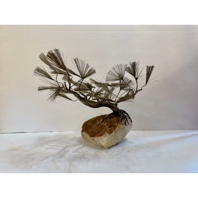 Mid 20th Century Mid 20th Century Brass and Marble Bonsai Sculpture in the Style of Curtis Jere For Sale - Image 5 of 8