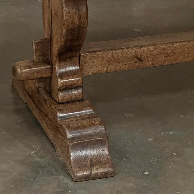 Rustic Antique Dining Table ~ Trestle Table in Solid Oak For Sale - Image 9 of 12