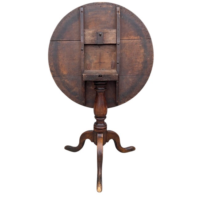 18th Century 19th Century Dutch Oak Tilt Top Table For Sale - Image 5 of 8