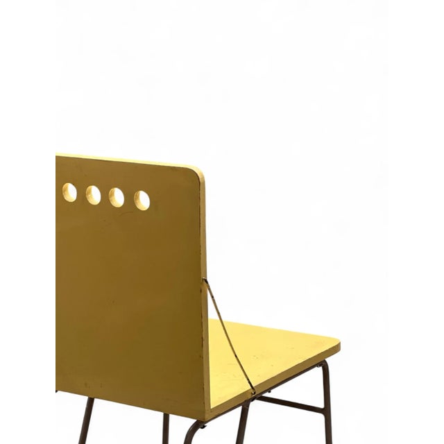 Mid-Century Modern Dutch Yellow Lacquered Plywood and Metal Dining Chair by Gerrit Jr. Rietveld, 1954 For Sale - Image 15 of 18