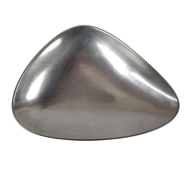 1950s Danish Modern Pewter Candle Holders and Dish Set – Arne Erkers, for Just Andersen - Set of 3 For Sale - Image 5 of 11