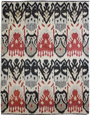 Hand Knotted Ikat Rug - 10'4" X 8'6"