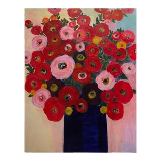 Abstract Flower Acrylic Painting For Sale