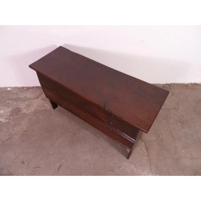 Small Antique Oak Chest For Sale - Image 4 of 13
