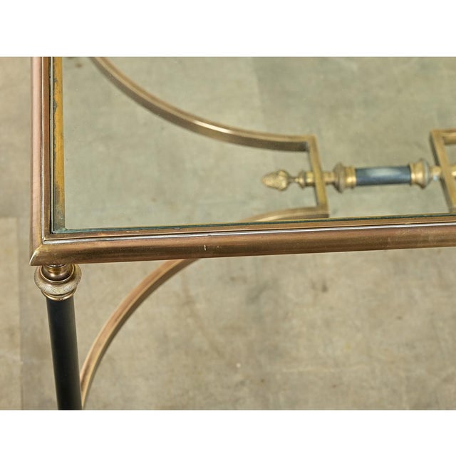 French Mid-Century Brass & Glass Square Coffee Table For Sale - Image 10 of 10