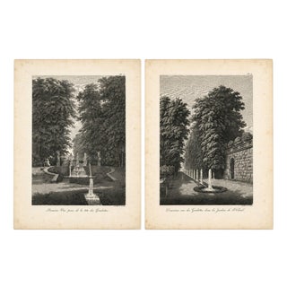 Louis-Pierre Baltard, Saint-Cloud Garden Fountain, 1803, Engravings, Set of 2 For Sale