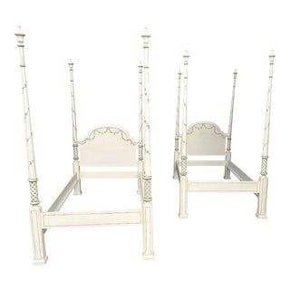 1980s Lexington Hand Painted Whimsicalp Twin Beds - a Pair For Sale