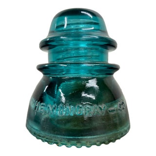 Vintage Hemingray 42 Aqua Teal Glass Insulator For Sale