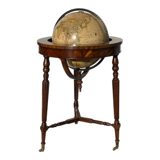 Vintage Maitlan-Smith Replogle 'World Classic Series' 16" Globe on Stand With Brass Caster Wheels For Sale