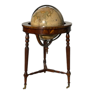 Vintage Maitlan-Smith Replogle 'World Classic Series' 16" Globe on Stand With Brass Caster Wheels