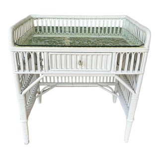 Mid 20th Century Wicker Rattan Desk For Sale