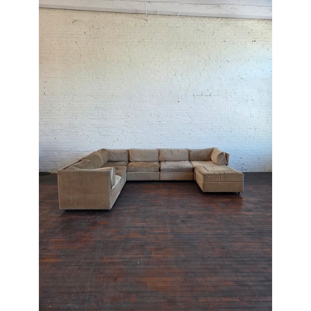 7 piece modular pit style sectional sofa by Rowe. Very similar to the iconic Playpen by Selig. The style was popularized...