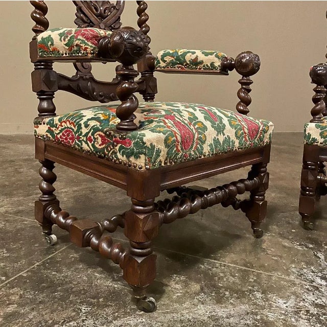 Pair 19th Century Napoleon III Period Louis XIV Style Armchairs ~ Fauteuils For Sale - Image 10 of 13