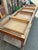Stunning draper's table, workshop/craftsman's table in beechwood, 3 meters long! The tabletop shows signs of age and use...