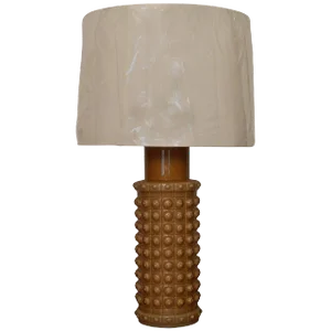 Mid Century Swedish Caramel Glass Table Lamp by Luxus