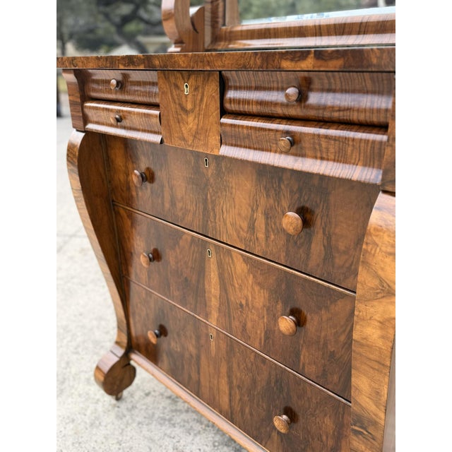 Wood 19th-Century American Empire / Grecian Plain Style Two-Piece Dressing Suite, C. 1840 For Sale - Image 7 of 17