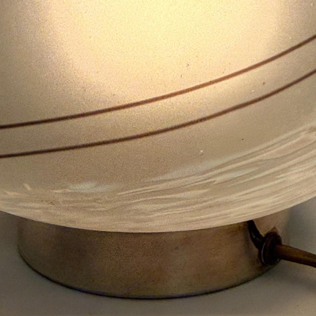 Beige Murano Etched Glass Table Lamp with Spiral Decoration, Italy, 1980s For Sale - Image 8 of 14