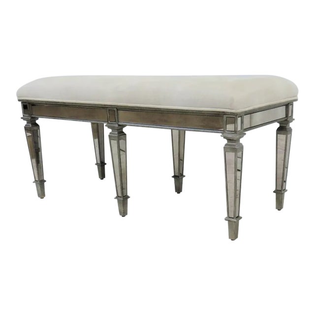 Hollywood Regency Mirrored Bench For Sale