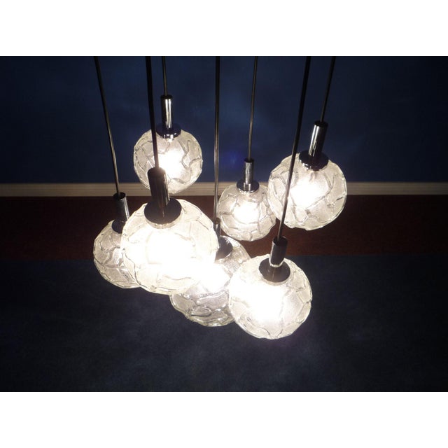 Cascade Ice Glass Hanging Lamp from Doria, 1960s For Sale - Image 4 of 15