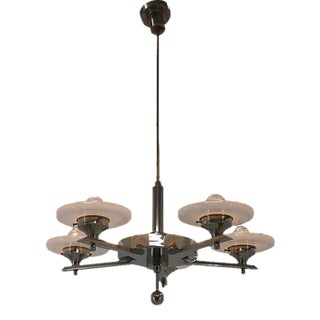 Functionalist Chrome-Plated Chandelier, 1930s For Sale