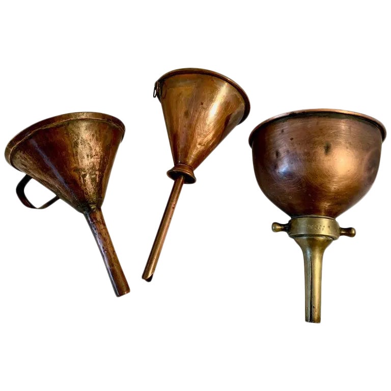 3 Copper Funnels Chairish