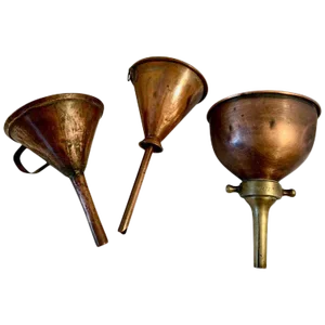 3 Copper Funnels