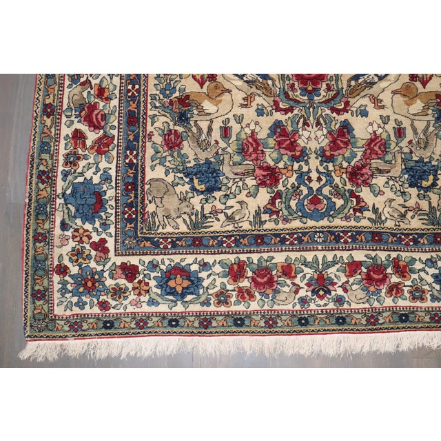 Late 19th Century Zabihi Collection Botanical Animal Persian Tehran Rug - 4'8" x 7'4" For Sale - Image 12 of 12