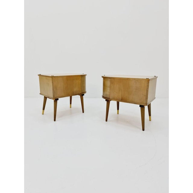 Brown Mid-Century German Bedside Tables from Wk Möbel, 1960s, Set of 2 For Sale - Image 8 of 11
