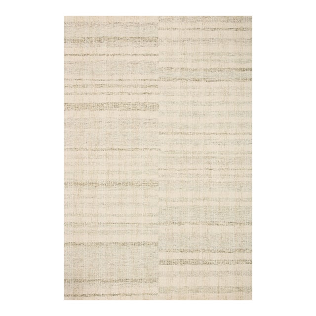 Chris Loves Julia x LoloiChris Natural / Sage 7'-9" x 7'-9" Square Area Rug For Sale