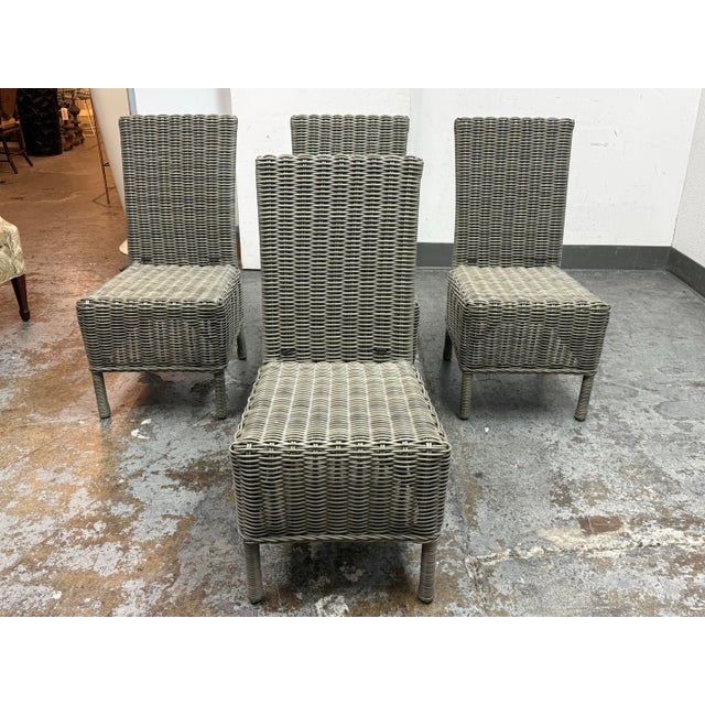 Pottery Barn Huntington Outdoor Dining Chairs + Cushion Covers, Set of Four For Sale In San Francisco - Image 6 of 12
