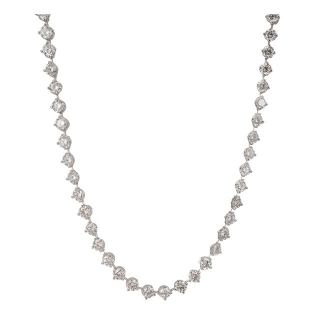 950 Platinum CTW Lab Grown Diamond Pin Hinge Link Tennis Chain Necklace For Sale