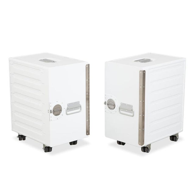 White Aircraft Trolleys with Box Containers from Bordbar, Set of 2 For Sale - Image 17 of 17