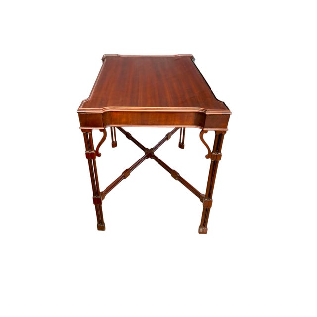 Late 20th Century Late 20th Century Table Drexel Heritage Brand Chippendale Style Mahogany Wood Vintage ClassicDecor For Sale - Image 5 of 8