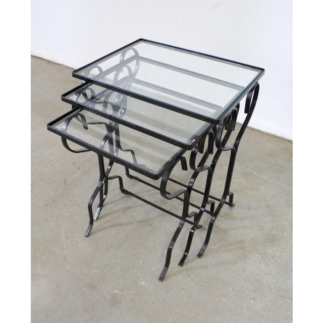 Set of 3 Wrought Iron Meadowcraft Dogwood Iron Outdoor Patio Nesting