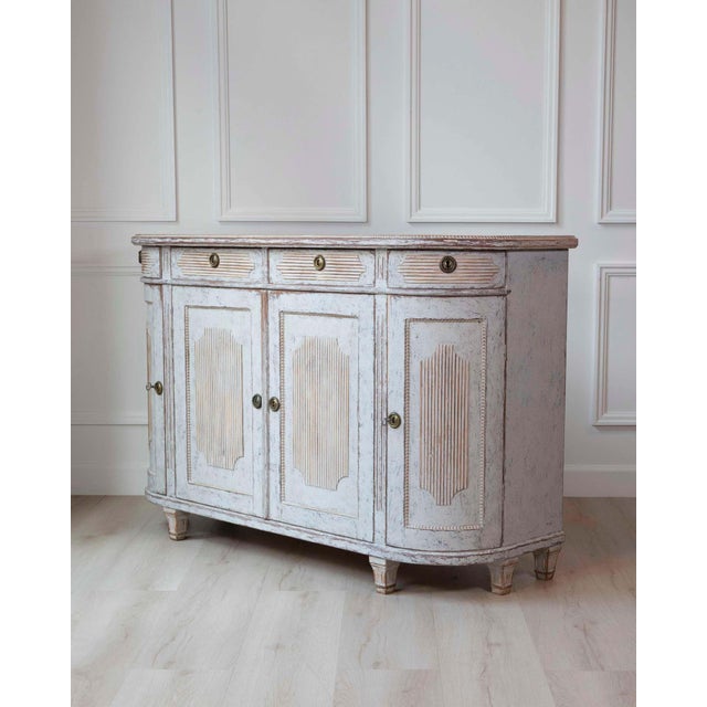 Swedish 19th Century Gustavian Style Four-Door Demi Lune Buffet, c. 1880 For Sale - Image 13 of 14