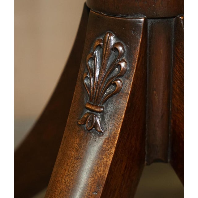 Large Antique Carved Hardwood & Green Leather Tilt Top Centre Table For Sale - Image 10 of 18