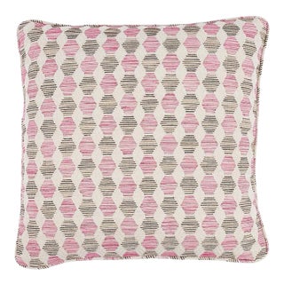 Schumacher Coquina 18" Pillow in Pink For Sale
