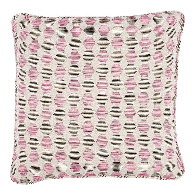 Schumacher Coquina 18" Pillow in Pink For Sale