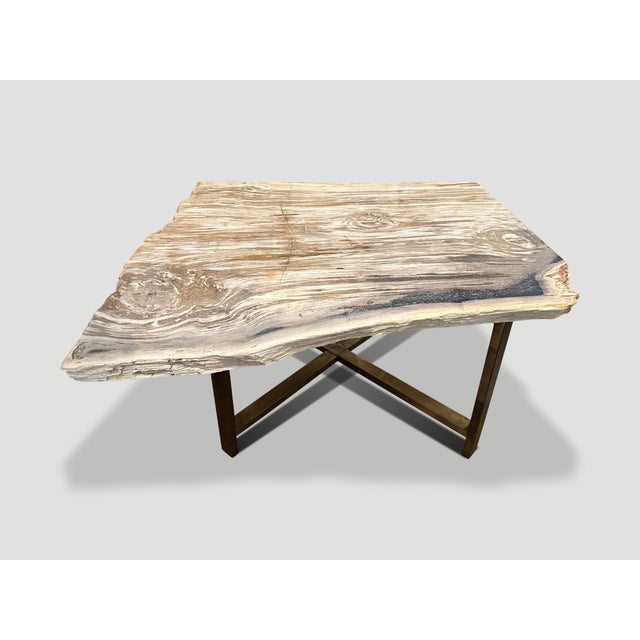 Andrianna Shamaris Live Edge Petrified Wood Coffee Table For Sale - Image 10 of 18