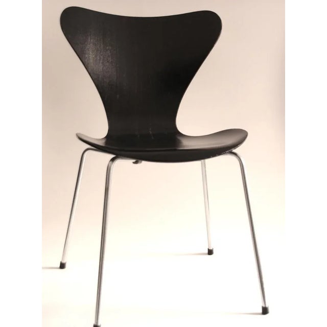 Black Model 3107 Black Chair by Arne Jacobsen for Fritz Hansen, 1960s For Sale - Image 8 of 8