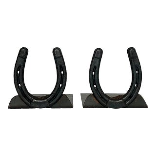 Vintage Cast Iron Horseshoe Bookends For Sale