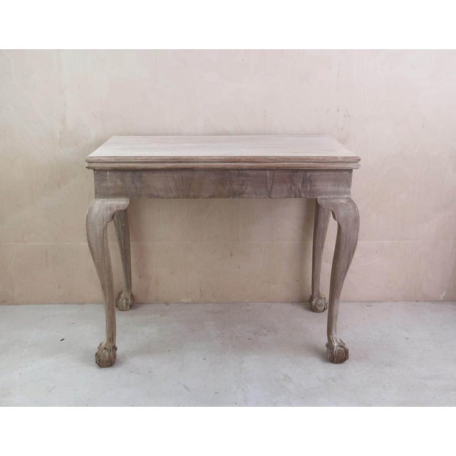 Small Antique Bleached Side Table with Claw and Ball Feet, 1800 For Sale - Image 3 of 11
