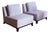 Pair of Holly Hunt "Ofuro" Chairs in Sky Blue Mohair For Sale