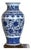 Mid 20th Century 2" Chinese Blue & White Porcelain Floral Vase with Wooden Stand For Sale