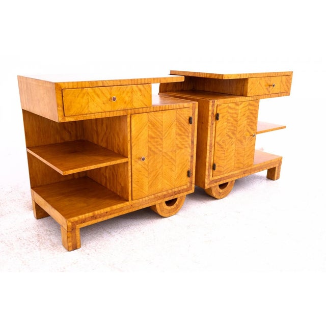 Vintage Polish Art Deco Nightstands, 1930s, Set of 2 For Sale - Image 10 of 15