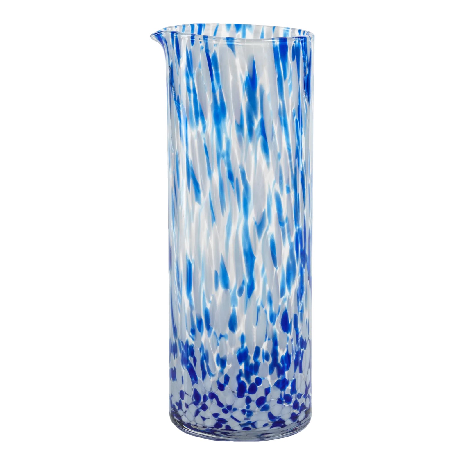 Andria Tortoise Glass Pitcher, Blue | Chairish