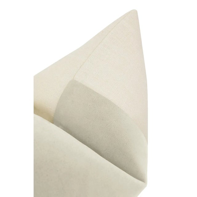 20" Marble Mohair Panel + Linen Pillows - a Pair For Sale - Image 4 of 6