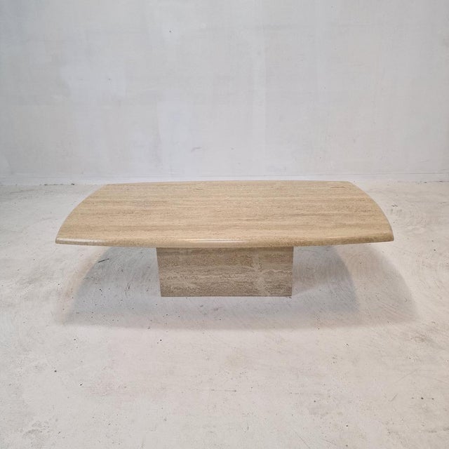 Italian Coffee Table in Travertine, 1980s For Sale - Image 18 of 18