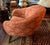 Mid Century Barrel Club Chair With Original Asian Damask Upholstery For Sale - Image 4 of 9