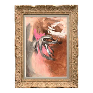 Contemporary Abstract Painting in Antique Frame